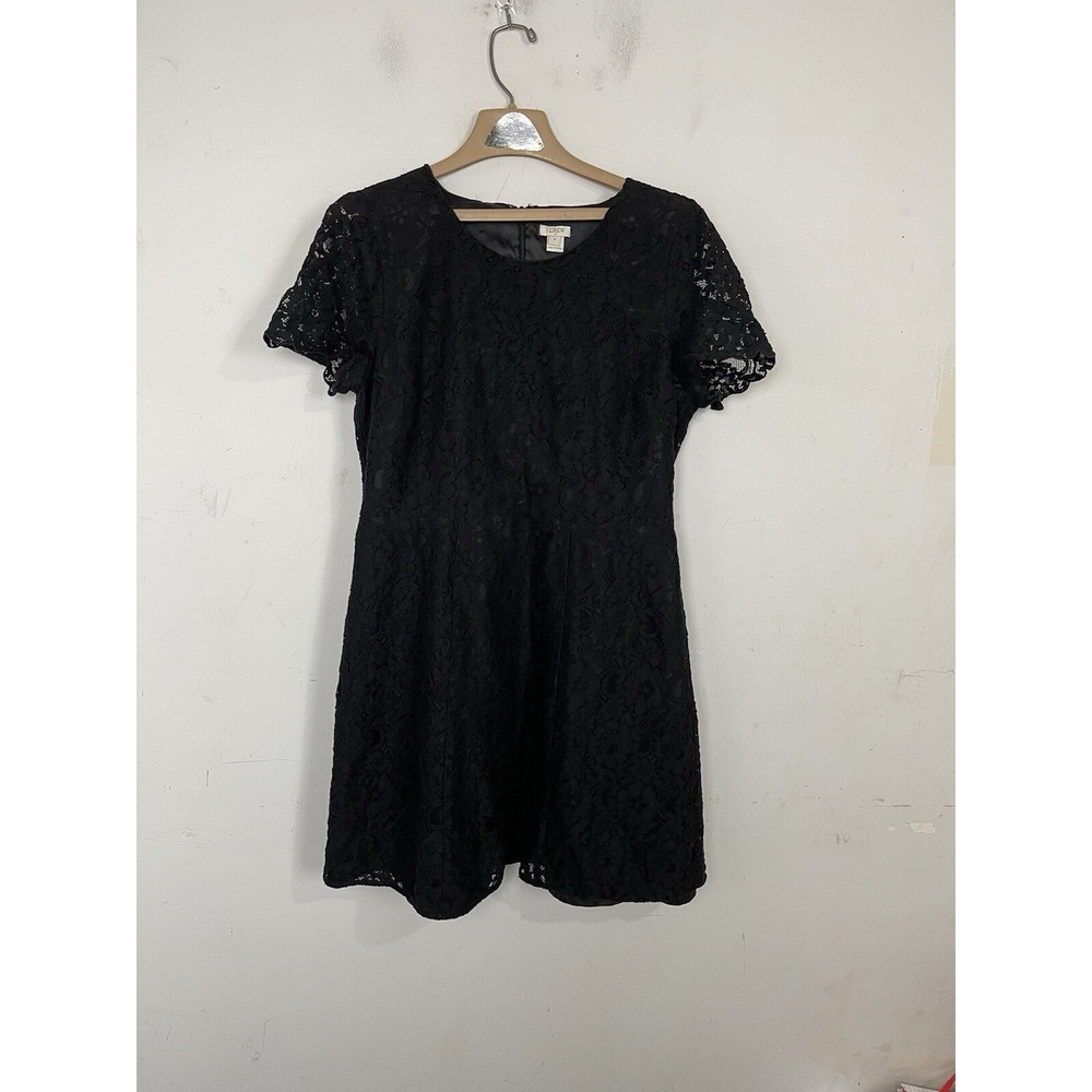 J Crew Women Dress 12 Coquette Lace Evening Cocktail Date Night Wedding Black